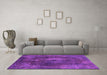 Machine Washable Abstract Purple Modern Area Rugs in a Living Room, wshabs2850pur