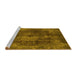 Sideview of Machine Washable Abstract Yellow Modern Rug, wshabs2850yw