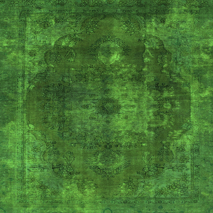 Square Machine Washable Abstract Green Modern Area Rugs, wshabs2850grn