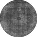 Round Machine Washable Abstract Gray Modern Rug, wshabs2850gry