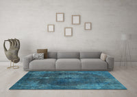 Machine Washable Abstract Light Blue Modern Rug, wshabs2850lblu