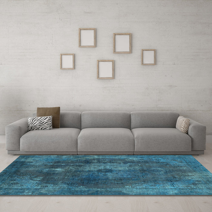 Machine Washable Abstract Light Blue Modern Rug in a Living Room, wshabs2850lblu