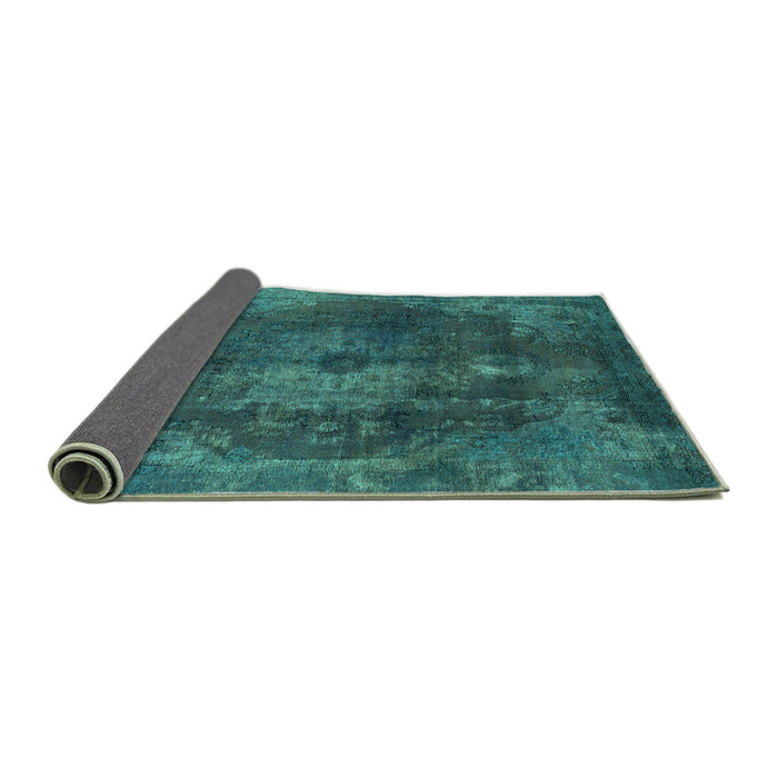 Sideview of Abstract Turquoise Modern Rug, abs2850turq