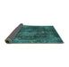 Sideview of Abstract Turquoise Modern Rug, abs2850turq