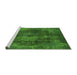 Sideview of Machine Washable Abstract Green Modern Area Rugs, wshabs2850grn