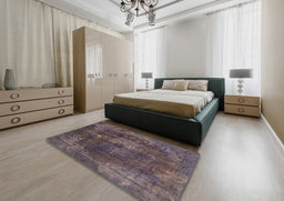 Abstract Rose Purple Modern Rug in a Bedroom, abs2850
