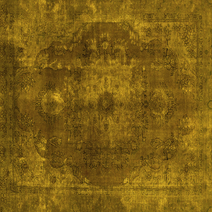 Square Machine Washable Abstract Yellow Modern Rug, wshabs2850yw