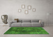 Machine Washable Abstract Green Modern Area Rugs in a Living Room,, wshabs2850grn