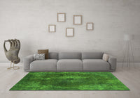 Machine Washable Abstract Green Modern Rug, wshabs2850grn