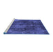 Sideview of Machine Washable Abstract Blue Modern Rug, wshabs2850blu