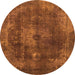 Round Abstract Orange Modern Rug, abs2850org