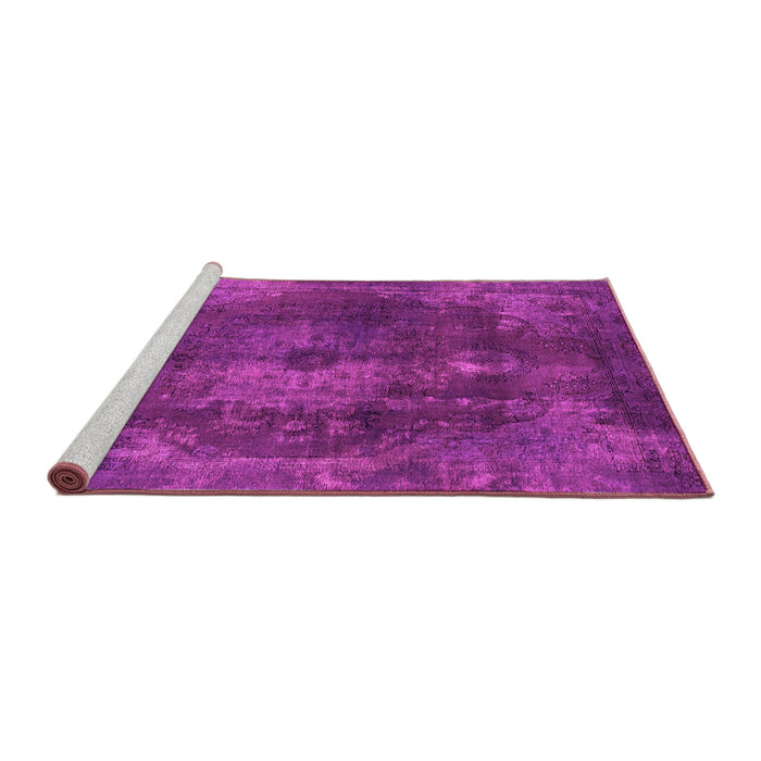 Sideview of Machine Washable Abstract Pink Modern Rug, wshabs2850pnk