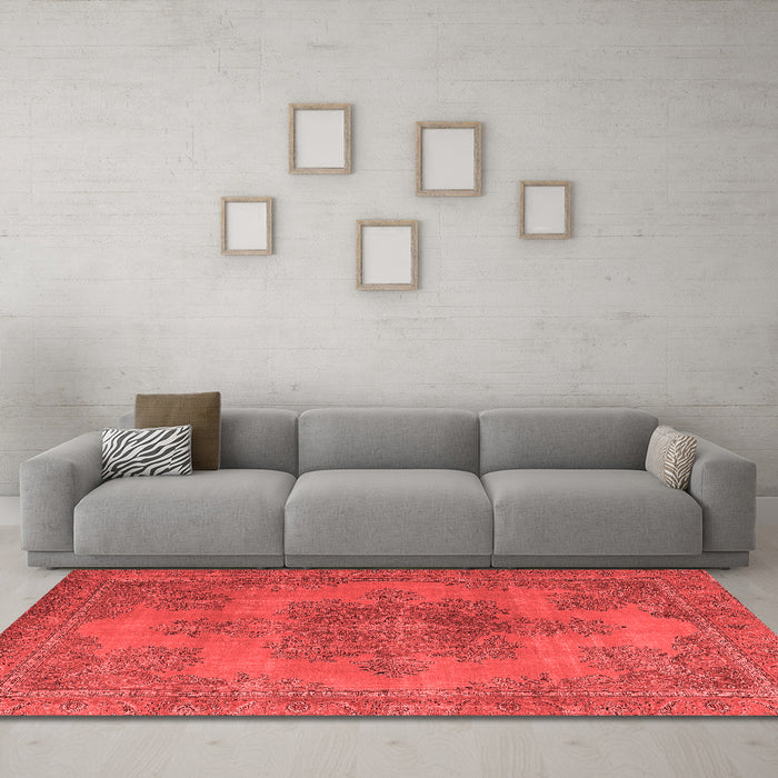 Modern Red Washable Rugs