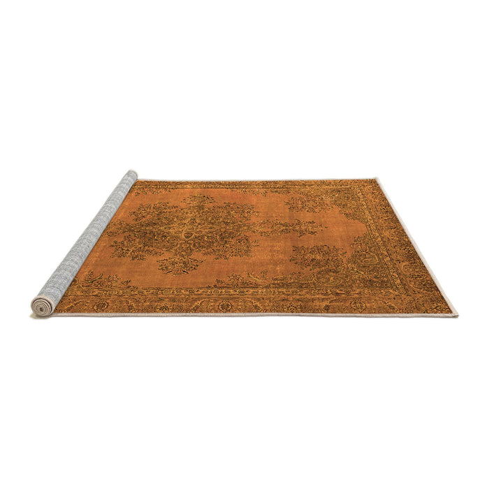 Sideview of Machine Washable Abstract Orange Modern Area Rugs, wshabs2851org