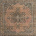 Square Abstract Orange Salmon Pink Modern Rug, abs2851