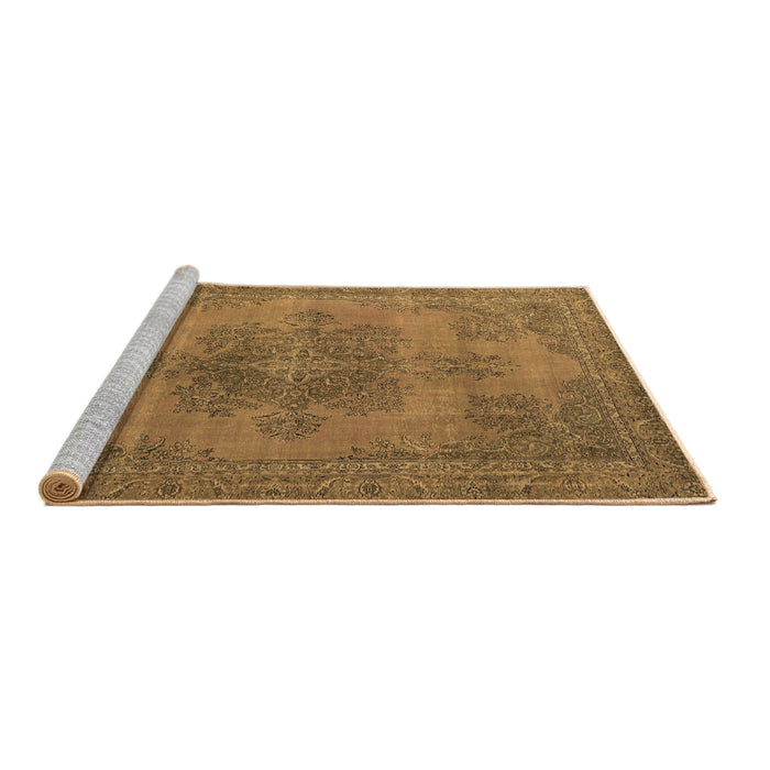 Sideview of Machine Washable Abstract Brown Modern Rug, wshabs2851brn