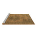 Sideview of Machine Washable Abstract Brown Modern Rug, wshabs2851brn