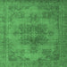 Square Abstract Emerald Green Modern Rug, abs2851emgrn