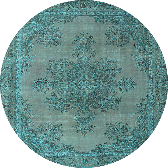 Round Machine Washable Abstract Light Blue Modern Rug, wshabs2851lblu