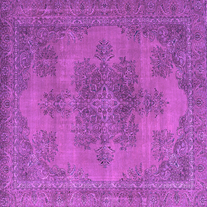 Square Machine Washable Abstract Purple Modern Area Rugs, wshabs2851pur