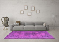 Machine Washable Abstract Purple Modern Rug, wshabs2851pur