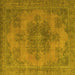 Square Abstract Yellow Modern Rug, abs2851yw