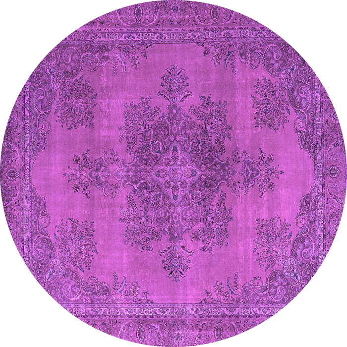 Round Abstract Purple Modern Rug, abs2851pur