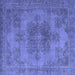 Square Abstract Blue Modern Rug, abs2851blu