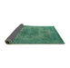 Sideview of Abstract Turquoise Modern Rug, abs2851turq