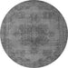 Round Abstract Gray Modern Rug, abs2851gry