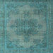 Square Abstract Light Blue Modern Rug, abs2851lblu