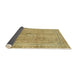 Sideview of Abstract Chrome Gold Yellow Modern Rug, abs2852