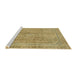 Sideview of Machine Washable Abstract Chrome Gold Yellow Rug, wshabs2852