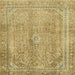 Square Abstract Chrome Gold Yellow Modern Rug, abs2852