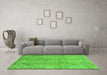 Machine Washable Abstract Green Modern Area Rugs in a Living Room,, wshabs2852grn