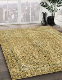 Abstract Chrome Gold Yellow Modern Rug, abs2852