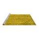 Sideview of Machine Washable Abstract Yellow Modern Rug, wshabs2852yw