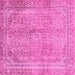 Square Abstract Pink Modern Rug, abs2852pnk