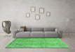 Machine Washable Abstract Emerald Green Modern Area Rugs in a Living Room,, wshabs2852emgrn