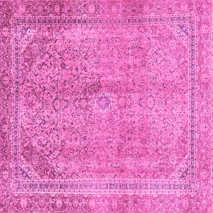 Square Machine Washable Abstract Pink Modern Rug, wshabs2852pnk