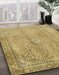 Abstract Chrome Gold Yellow Modern Rug in Family Room, abs2852