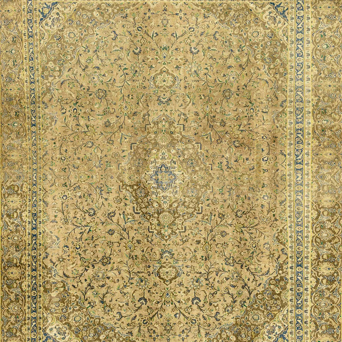 Machine Washable Abstract Chrome Gold Yellow Rug, wshabs2852