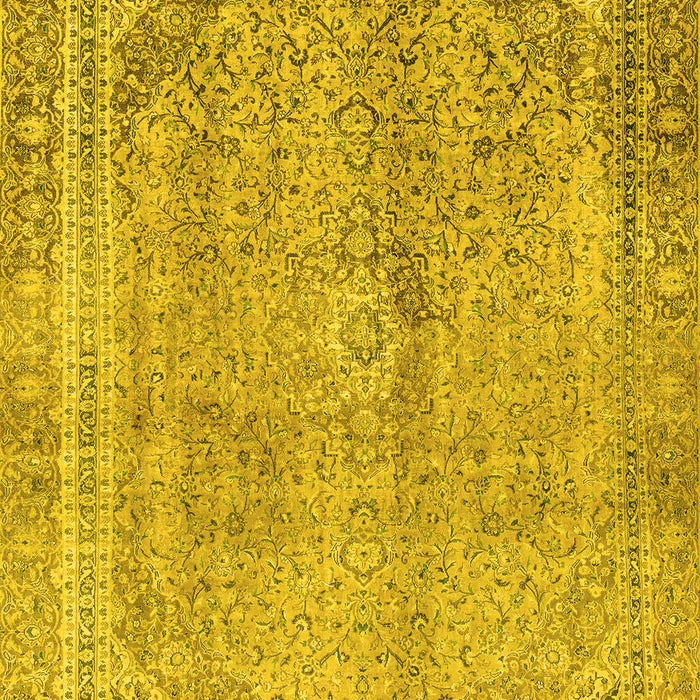 Machine Washable Abstract Yellow Modern Rug, wshabs2852yw