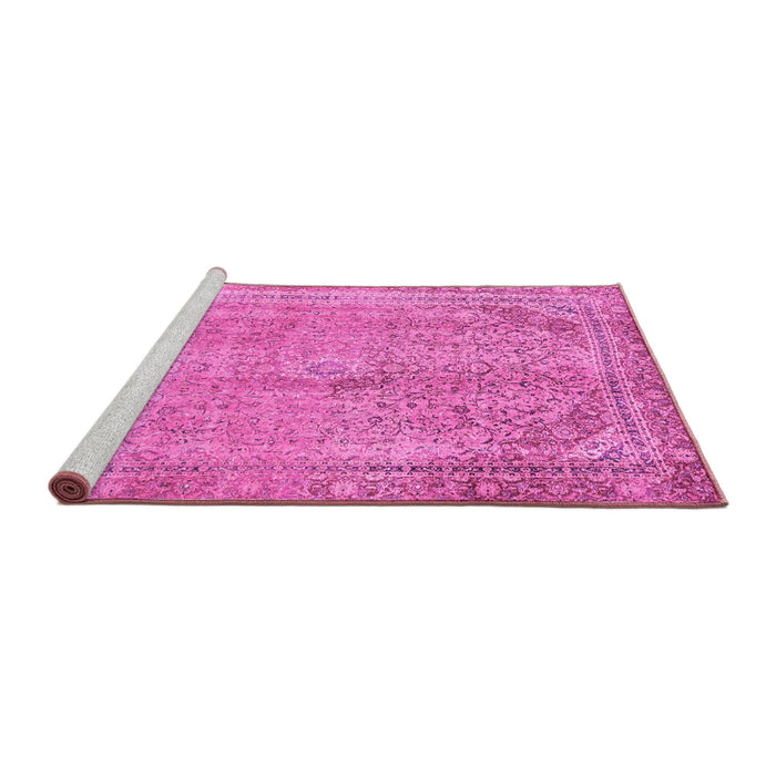 Sideview of Machine Washable Abstract Pink Modern Rug, wshabs2852pnk