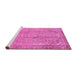 Sideview of Machine Washable Abstract Pink Modern Rug, wshabs2852pnk