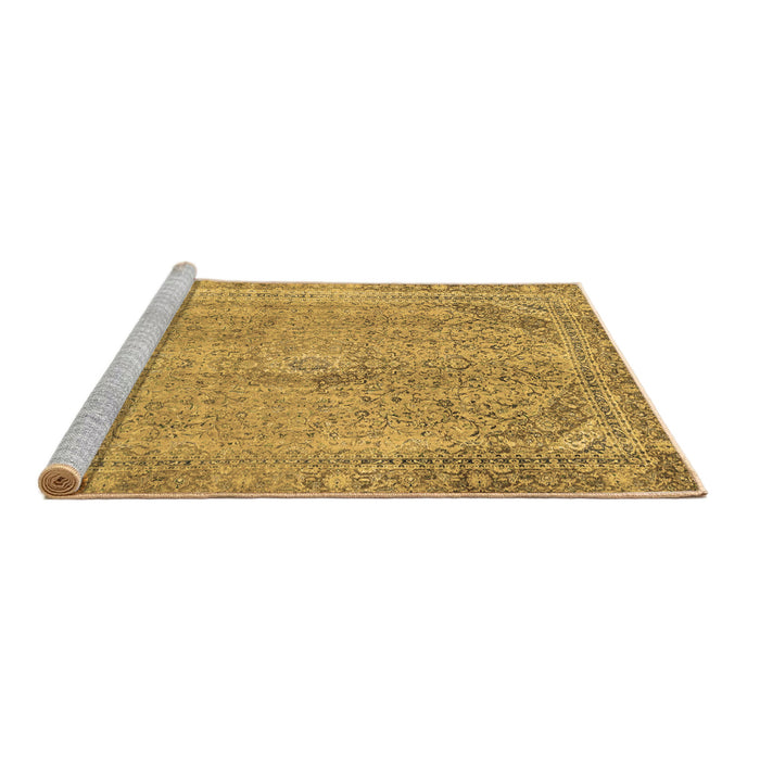Sideview of Machine Washable Abstract Brown Modern Rug, wshabs2852brn