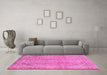 Machine Washable Abstract Pink Modern Rug in a Living Room, wshabs2852pnk