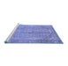 Sideview of Machine Washable Abstract Blue Modern Rug, wshabs2852blu