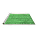 Sideview of Machine Washable Abstract Emerald Green Modern Area Rugs, wshabs2852emgrn