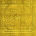 Square Abstract Yellow Modern Rug, abs2852yw